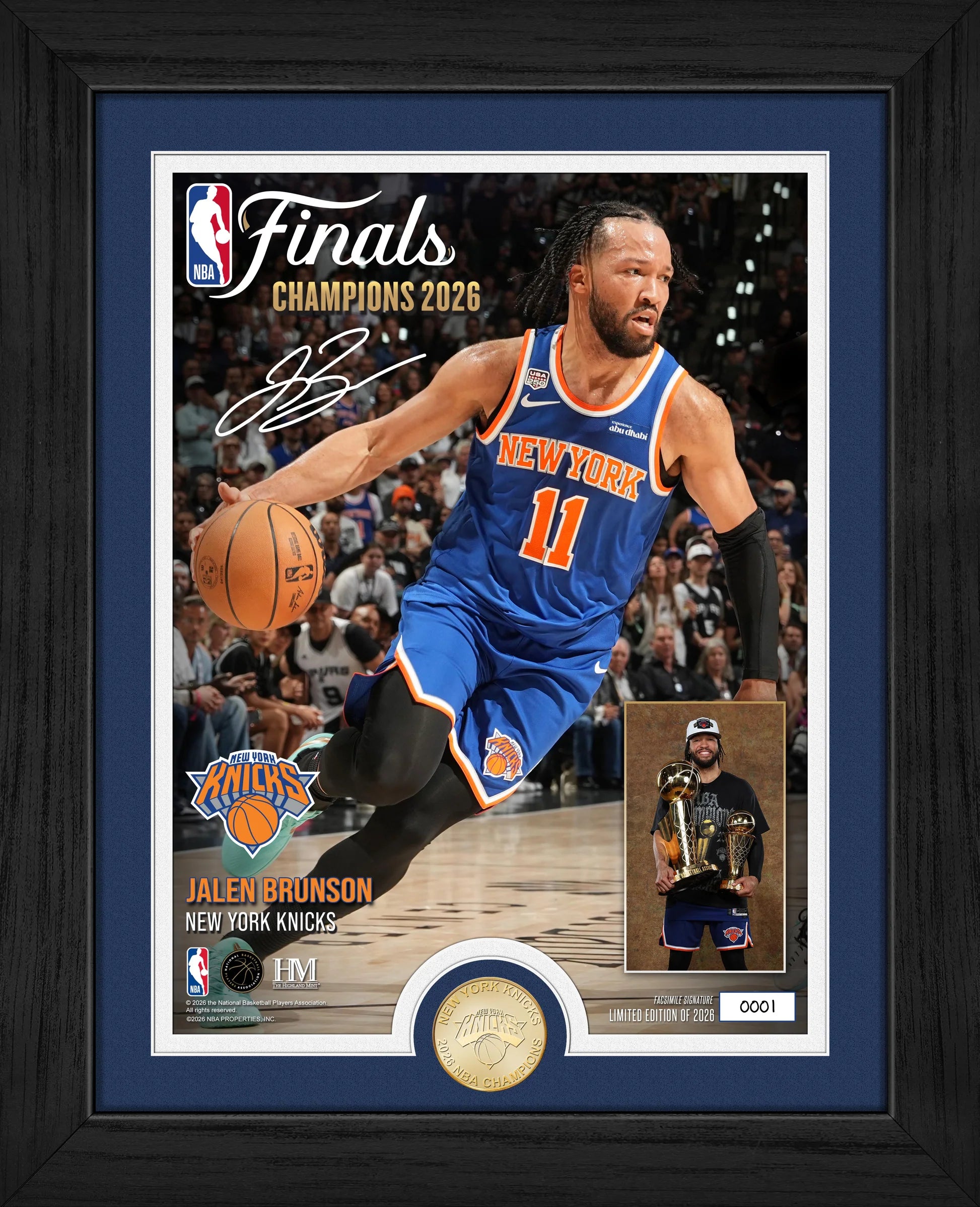 Jalen Brunson 2026 NBA Champions Trophy Bronze Coin Photo Mint (Pre-Order)