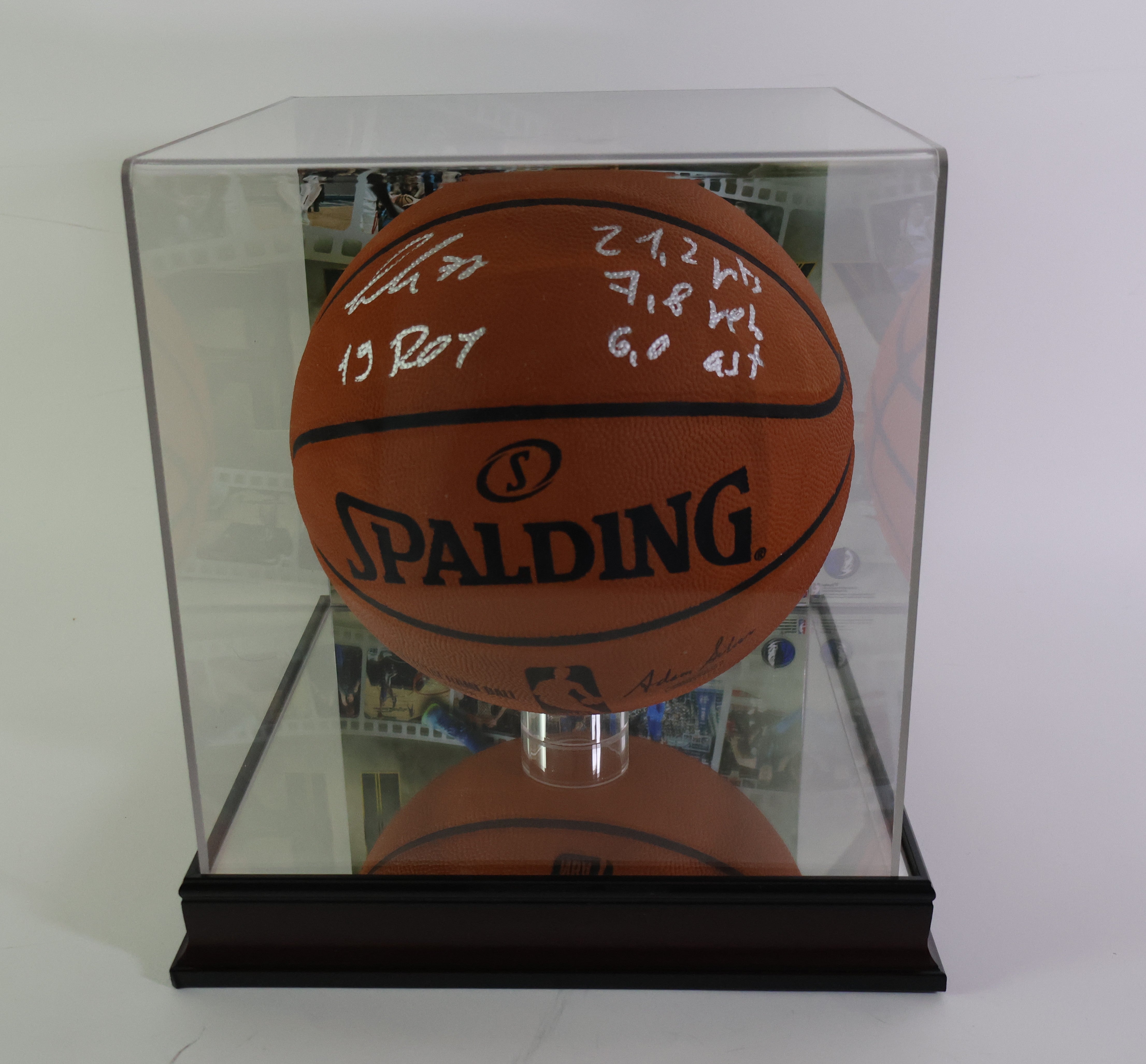 Luka Dončić Autographed Spalding NBA Basketball - 2019 ROY with Stats Inscriptions