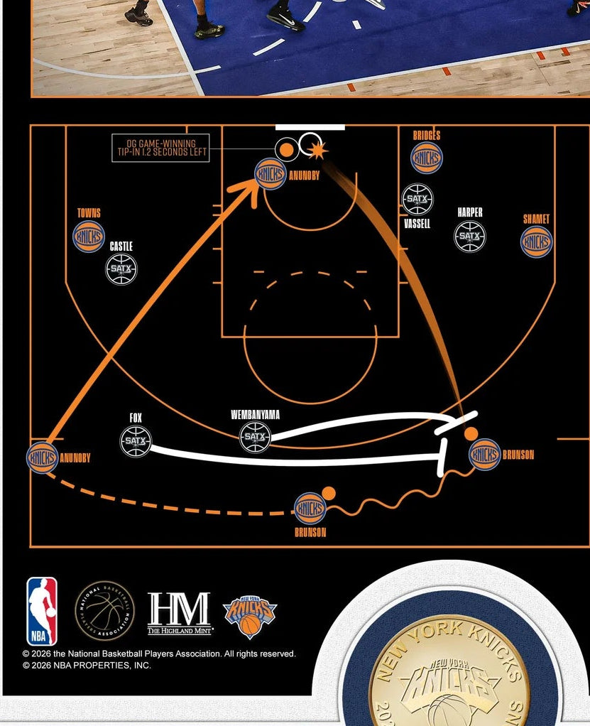 New York Knicks "The Tip-In" Highland Mint Framed 8x10 Photo with Coin | LE 61/5000
