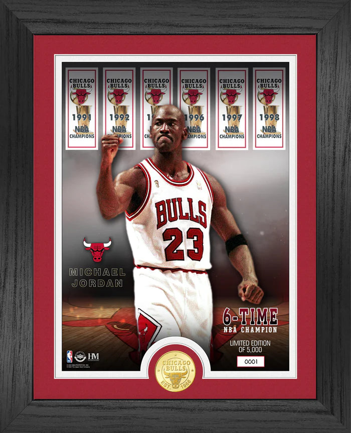 Michael Jordan 6-time Champ Photo Limited Edition Framed 13x16