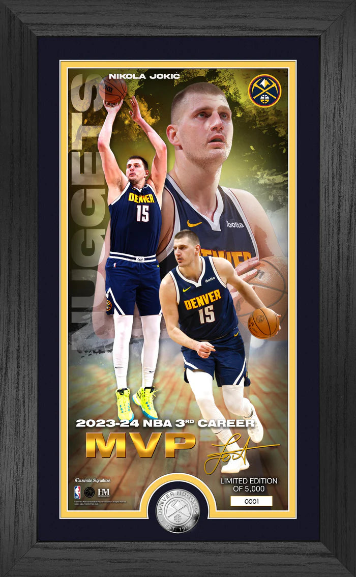 Nikola Jokic 2024 NBA MVP Silver Coin Photo Limited Edition Framed 12x20
