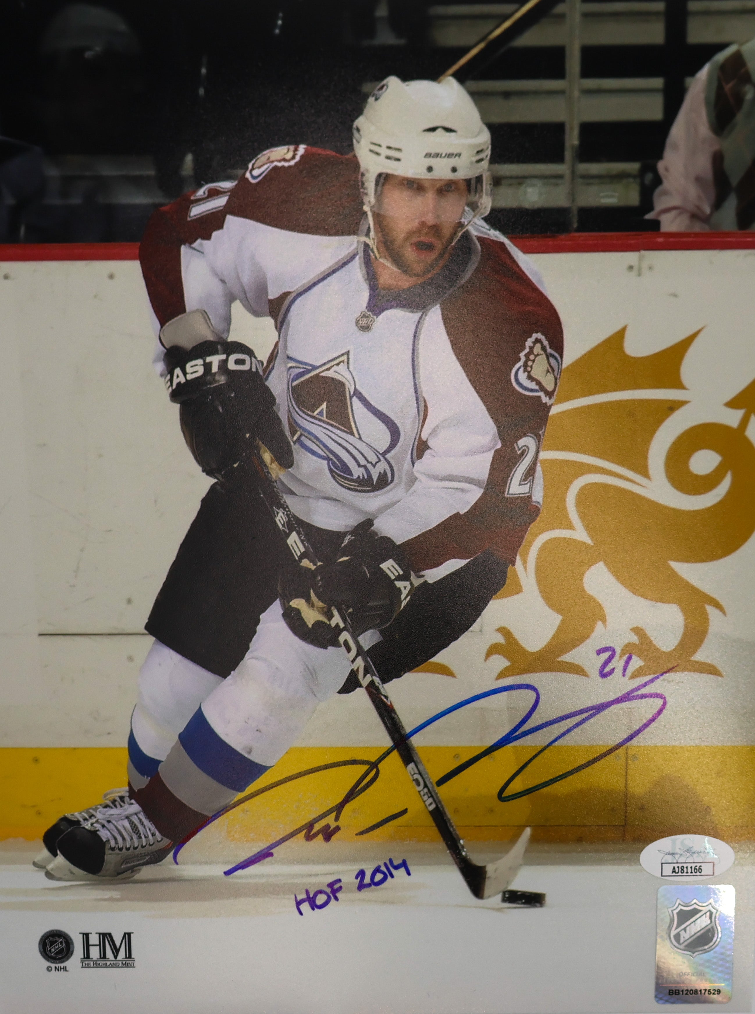 Peter Forsberg Colorado Avalanche HOF 2014 Autographed 8X10 Photo