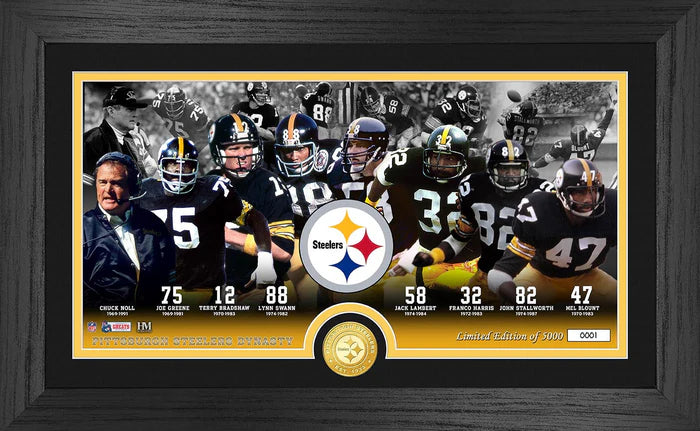 Pittsburgh Steelers Dynasty Bronze Coin Photo Limited Edition Framed 12x20