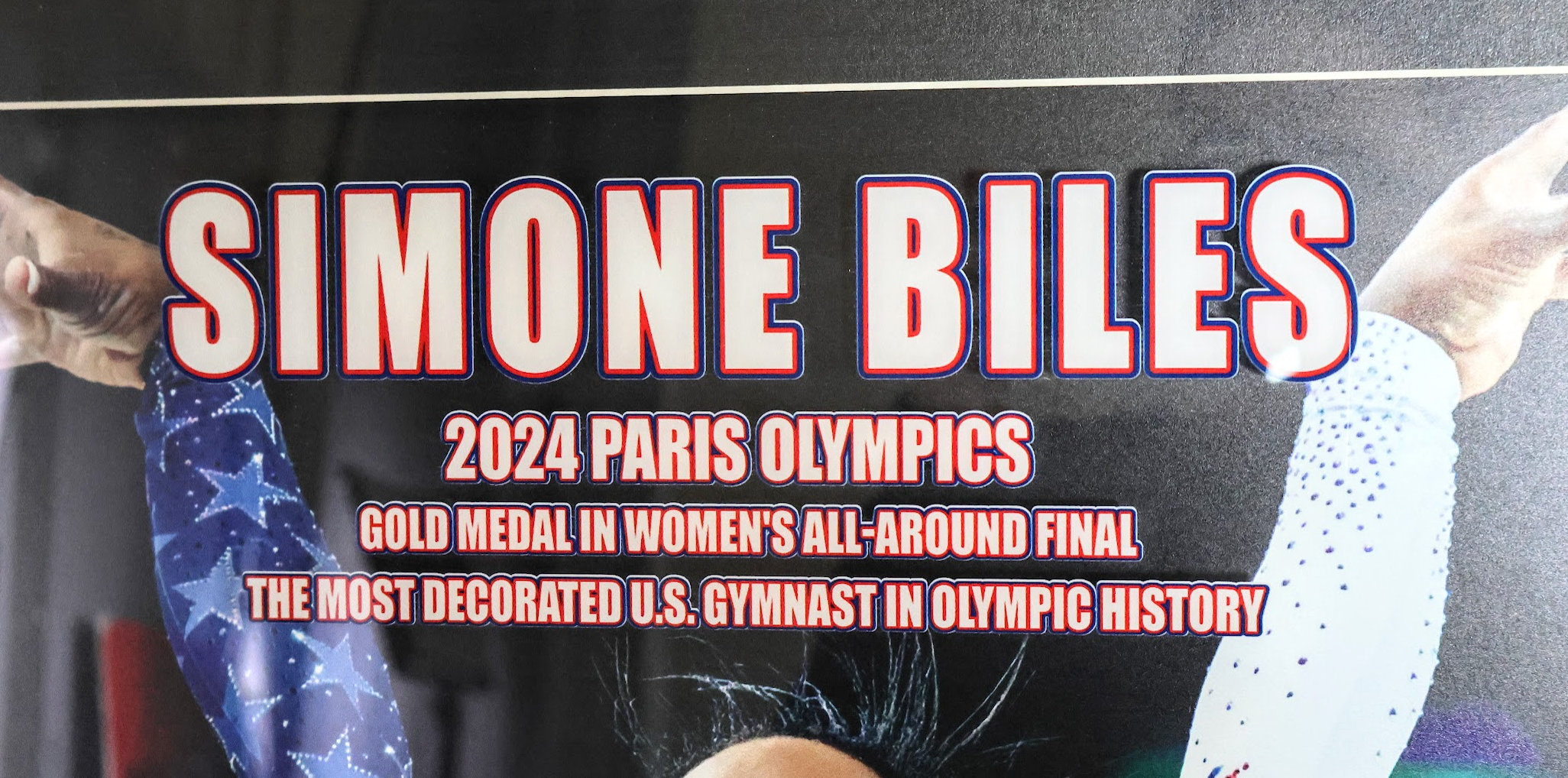 Simone Biles 2024 Paris Olympics Gold Medal – Women's All-Around & Most Decorated Gymnast in History – Laser Engraved Signature Framed