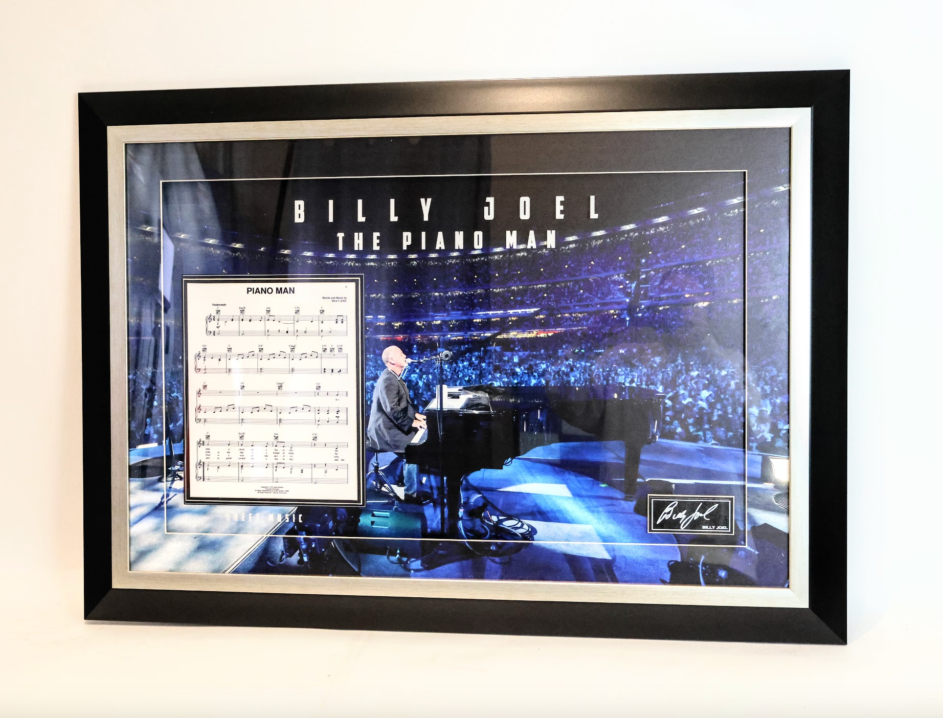 Billy Joel The Piano Man Sheet Music & Laser Engraved Replica Signature Photo Framed