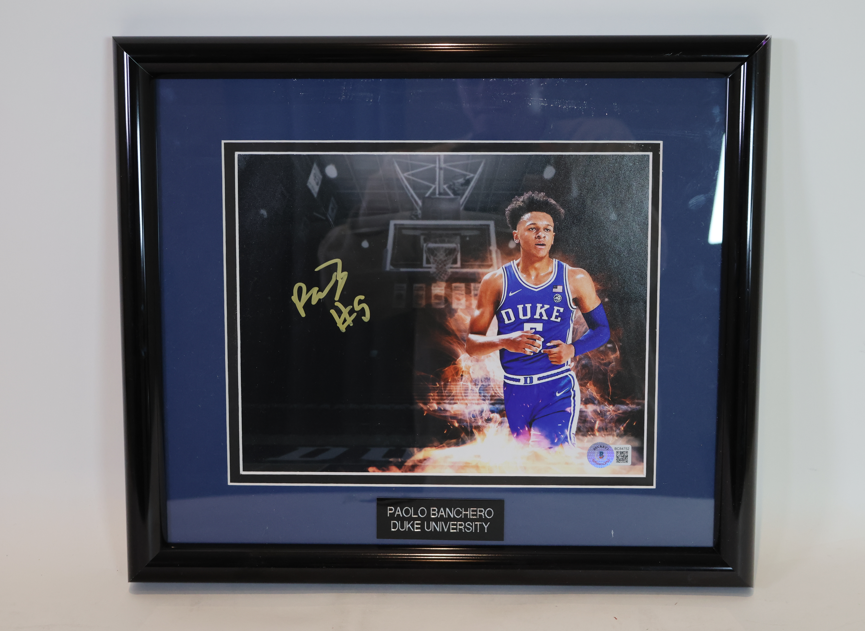 Paolo Banchero Duke University Autographed 8x10 Photo Framed