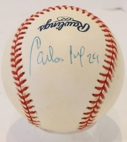 Carlos Mendoza Autographed Official Major League Baseball JSA COA