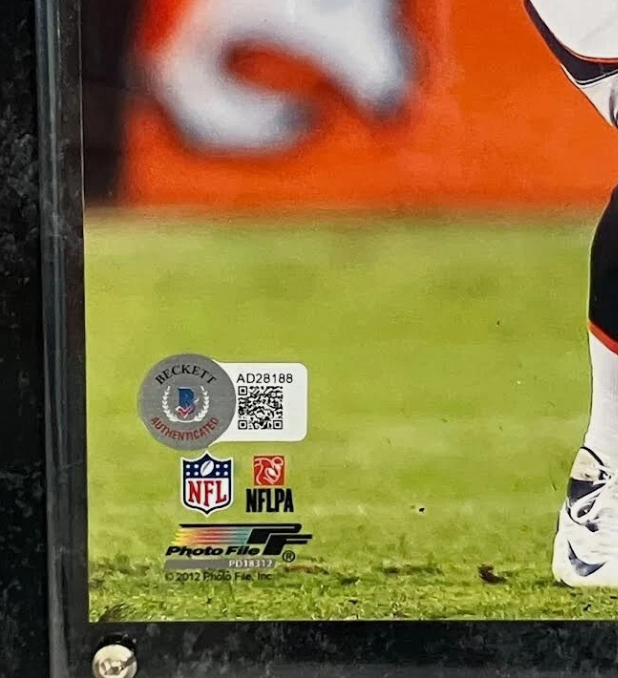 Derek Wolfe Autographed Denver Broncos 8x10 Photo w/ Plaque JSA COA