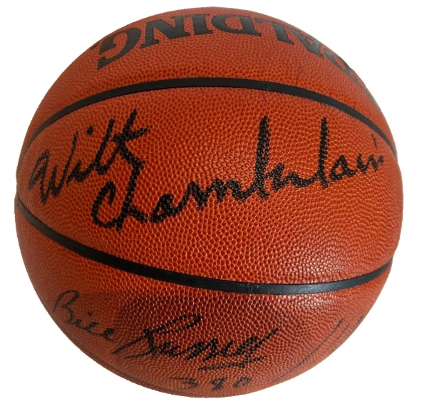 Wilt Chamberlain & Bill Russell Dual-Autographed NBA Basketball LE-1000 JSA LOA - Latitude Sports Marketing
