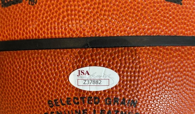 Wilt Chamberlain & Bill Russell Dual-Autographed NBA Basketball LE-1000 JSA LOA - Latitude Sports Marketing