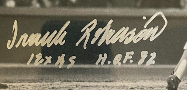 Frank Robinson Autographed 8x10 Photo w/ Inscriptions Framed PSA COA - Latitude Sports Marketing