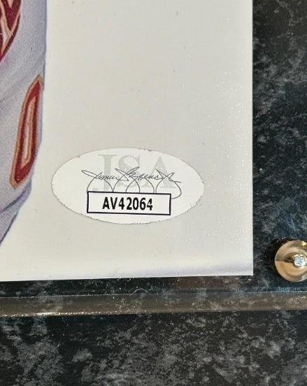 Logan O'Connor Autographed Denver Pioneers Championship 8x10 Photo – Plaque & JSA COA - Latitude Sports Marketing