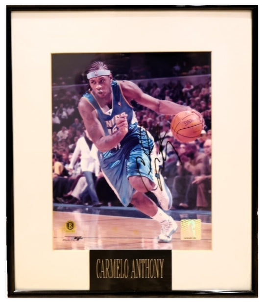 Carmelo Anthony Autographed 8x10 Photo Framed Beckett COA - Latitude Sports Marketing