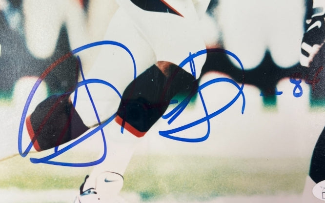 Shannon Sharpe Autographed Denver Broncos 8x10 Photo with Plaque JSA COA