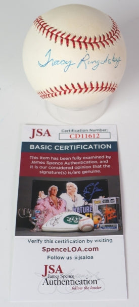 Tracy Ringolsby (HOF Baseball Writer) Autographed Official MLB Baseball JSA COA - Latitude Sports Marketing