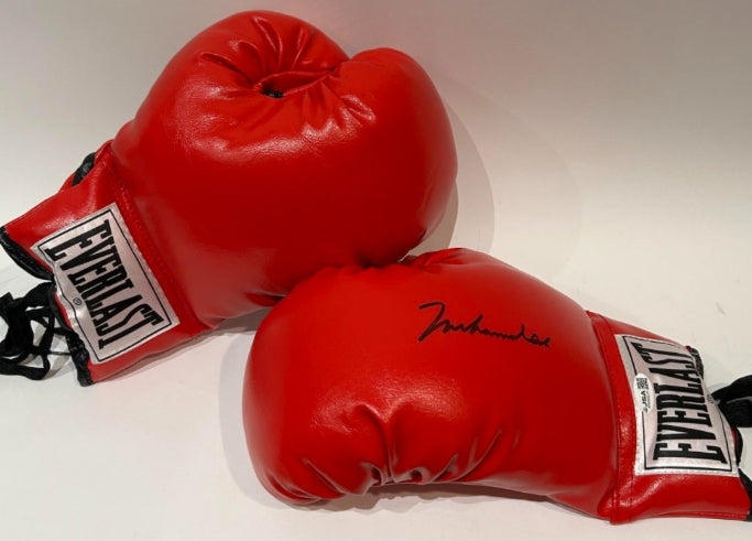 Muhammad Ali Autographed Red Everlast Boxing Gloves - JSA LOA*