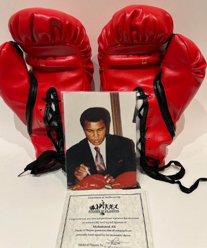 Muhammad Ali Autographed Red Everlast Boxing Gloves - JSA LOA*