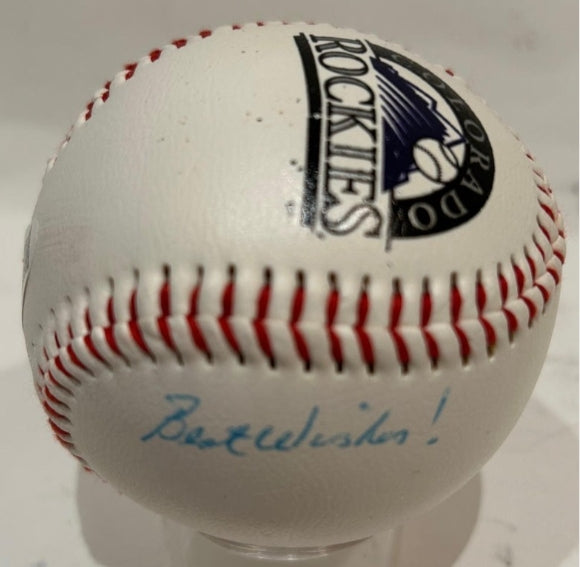 Don Baylor Autographed Colorado Rockies Logo Baseball Inscribed "Best Wishes!" – JSA COA - Latitude Sports Marketing