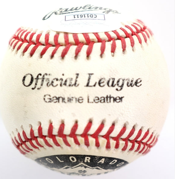 Ryan Turner Autographed Colorado Rockies Est. July 5, 1991 Original Logo Baseball - Latitude Sports Marketing