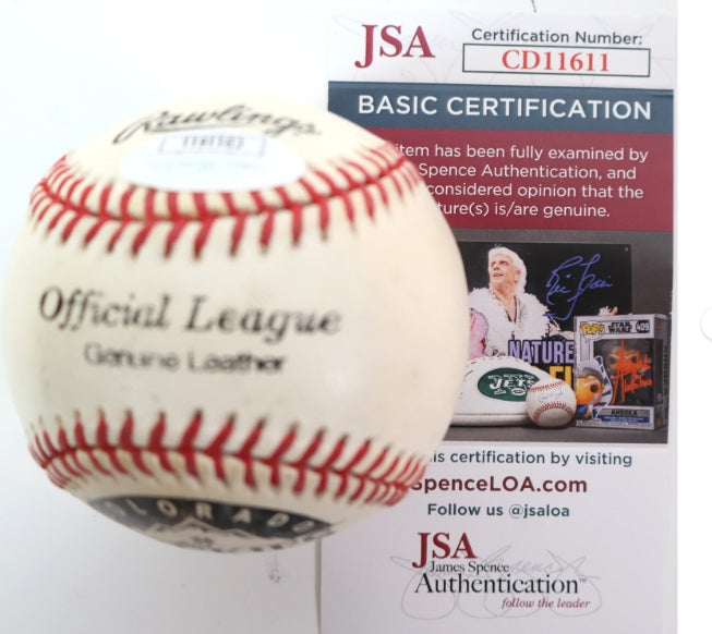 Ryan Turner Autographed Colorado Rockies Est. July 5, 1991 Original Logo Baseball - Latitude Sports Marketing