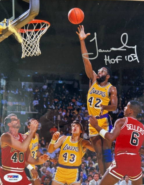 James Worthy Autographed/Inscribed HOF '03 Los Angeles Lakers 8x10 Photo PSA/DNA