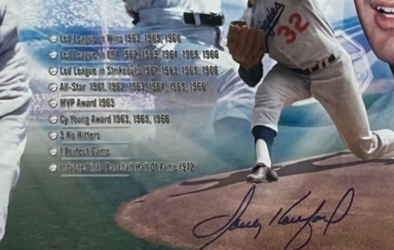 Sandy Koufax Autographed Limited Edition Photo Collage - Framed 39x15 - #23/200 OnlineAuthentics