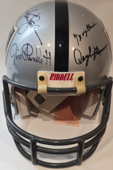 Oakland Raiders 4X Signed Helmet - Blanda, Stabler, Lamonica & Plunkett - JSA COA - Latitude Sports Marketing