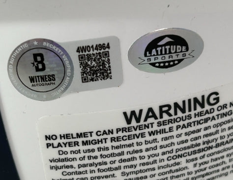 Bo Nix Autographed Pro Snowcapped Helmet Inscribed "Go Broncos!" - Beckett COA