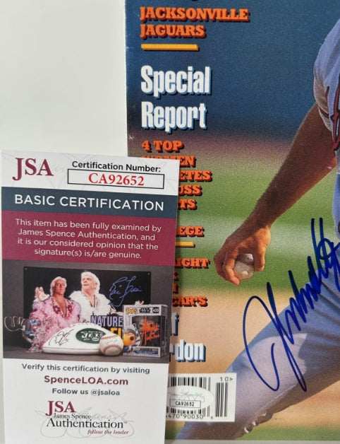 John Smoltz Autographed Sports Spectrum Magazine October 1999 JSA COA