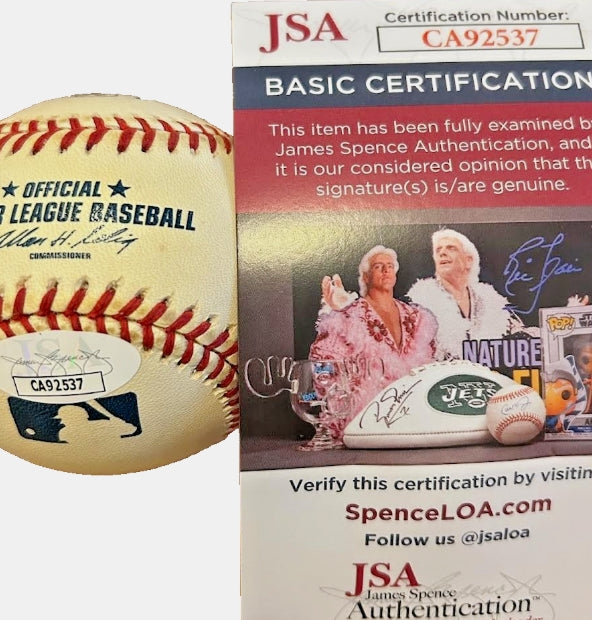 Carlos Mendoza Autographed Official Major League Baseball JSA COA