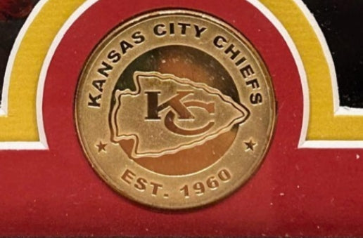 Patrick Mahomes 13x16 Framed Highland Mint Photo with Chiefs Bronze Coin LE/5000