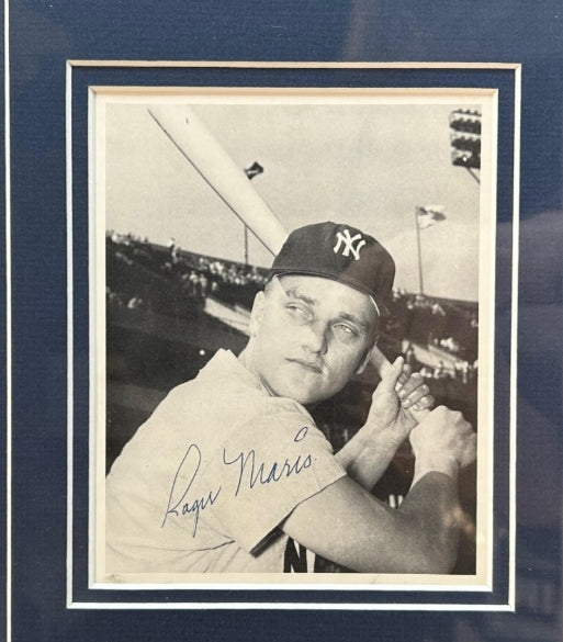 Roger Maris Autographed 61 HR Season Framed Presentation – JSA LOA | Maris + Stallard, Fisher & Foytack Signed Photos - Latitude Sports Marketing