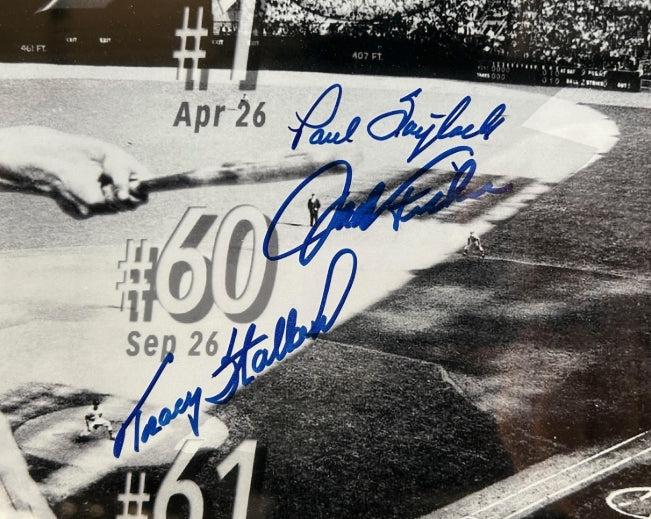 Roger Maris Autographed 61 HR Season Framed Presentation – JSA LOA | Maris + Stallard, Fisher & Foytack Signed Photos - Latitude Sports Marketing