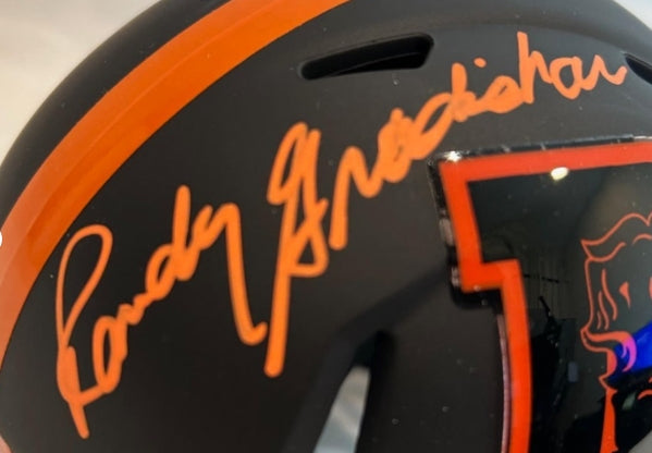 Randy Gradishar Autographed/Inscribed ROF '89 Broncos Eclipse Alternate Black Mini Helmet JSA COA - Latitude Sports Marketing
