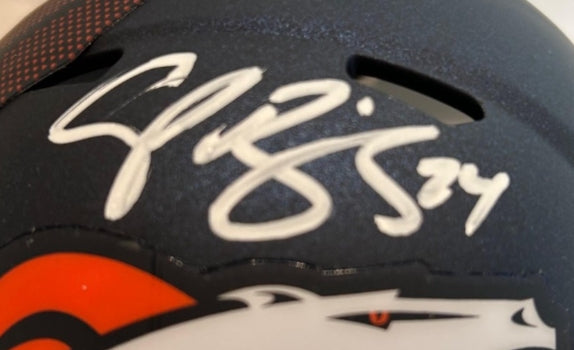Champ Bailey Autographed Denver Broncos Navy Mini Helmet - BAS COA - Latitude Sports Marketing