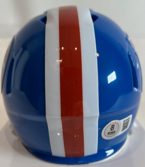 Bo Nix Autographed Denver Broncos Retro Mini Helmet - Beckett COA - Latitude Sports Marketing