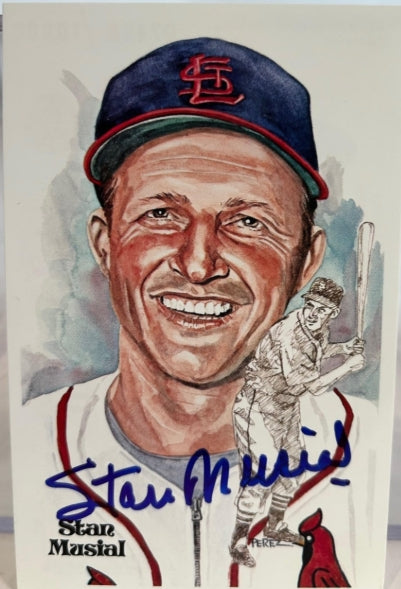Stan Musial Autographed Perez-Steele Postcard 4th Series Card #114 - JSA COA - Latitude Sports Marketing