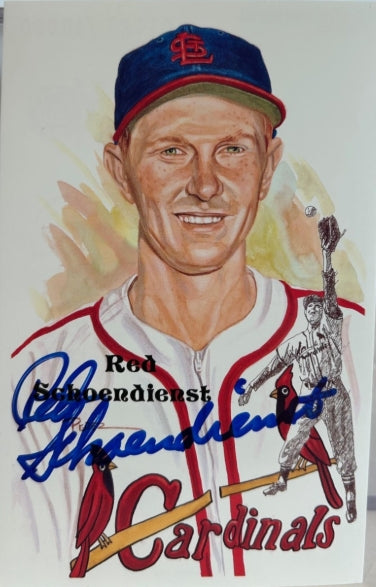 Red Schoendienst Autographed Perez-Steele Postcard 10th Series Card #203 - JSA COA - Latitude Sports Marketing