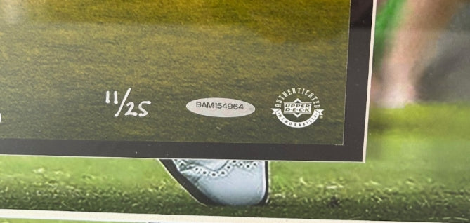 Justin Thomas Autographed 16x24 Photo in Custom LED Frame - Upper Deck Authenticated