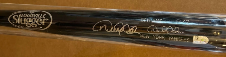 Derek Jeter Autographed Black Louisville Slugger Genuine P72 Baseball Bat - MLB COA
