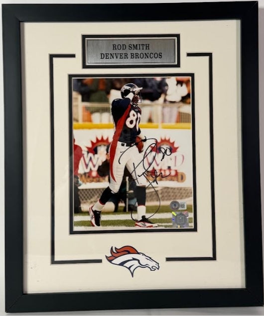 Rod Smith Autographed Denver Broncos 8x10 Mile High Salute Framed BAS COA