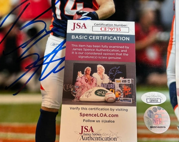 Brandon Stokley Autographed Denver Broncos 8x10 Photo JSA COA - Latitude Sports Marketing