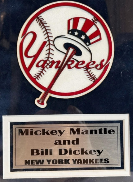 Mickey Mantle, Bill Dickey Autographed 8x10 Framed Photo Beckett COA - Latitude Sports Marketing