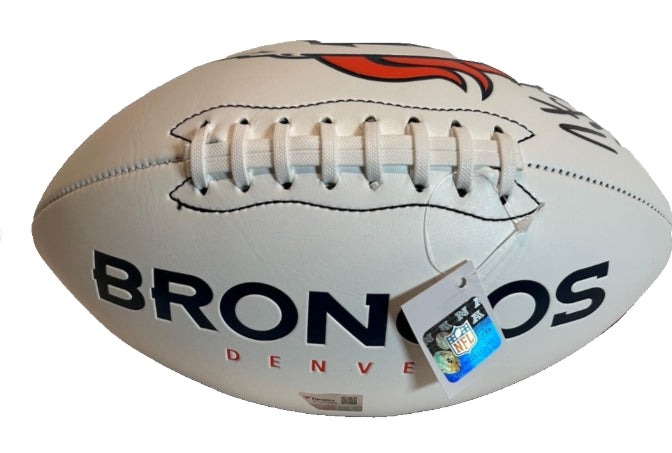 Peyton Manning Autographed White Panel Denver Broncos Football - Fanatics COA - Latitude Sports Marketing