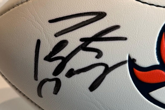 Peyton Manning Autographed White Panel Denver Broncos Football - Fanatics COA - Latitude Sports Marketing