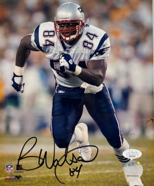 Ben Watson Autographed New England Patriots 8x10 Action Photo JSA COA - Latitude Sports Marketing