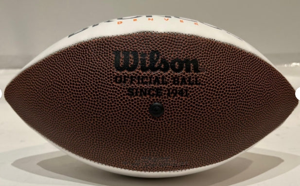 Champ Bailey Autographed White Panel Broncos Football - BAS COA - Latitude Sports Marketing
