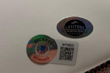 Champ Bailey Autographed White Panel Broncos Football - BAS COA - Latitude Sports Marketing