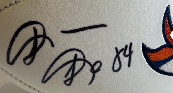 Shannon Sharpe Autographed White Panel Broncos (Super Bowls) Football - BAS COA - Latitude Sports Marketing