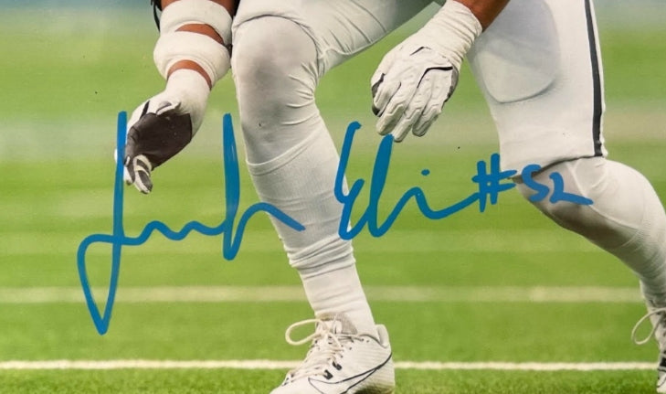 Jonah Elliss Autographed 8x10 Denver Broncos Road White Photo w/ Plaque – BAS COA